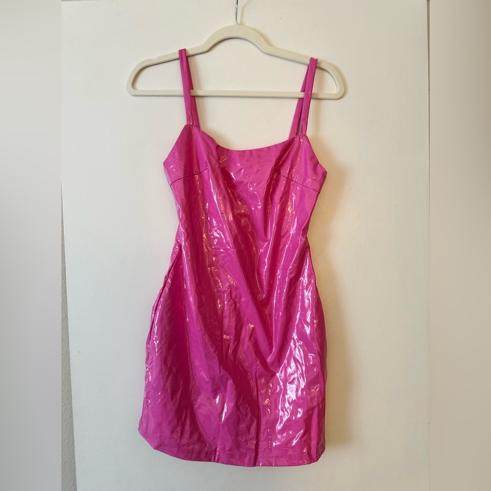 Superdown Hot Pink Glossy Dress